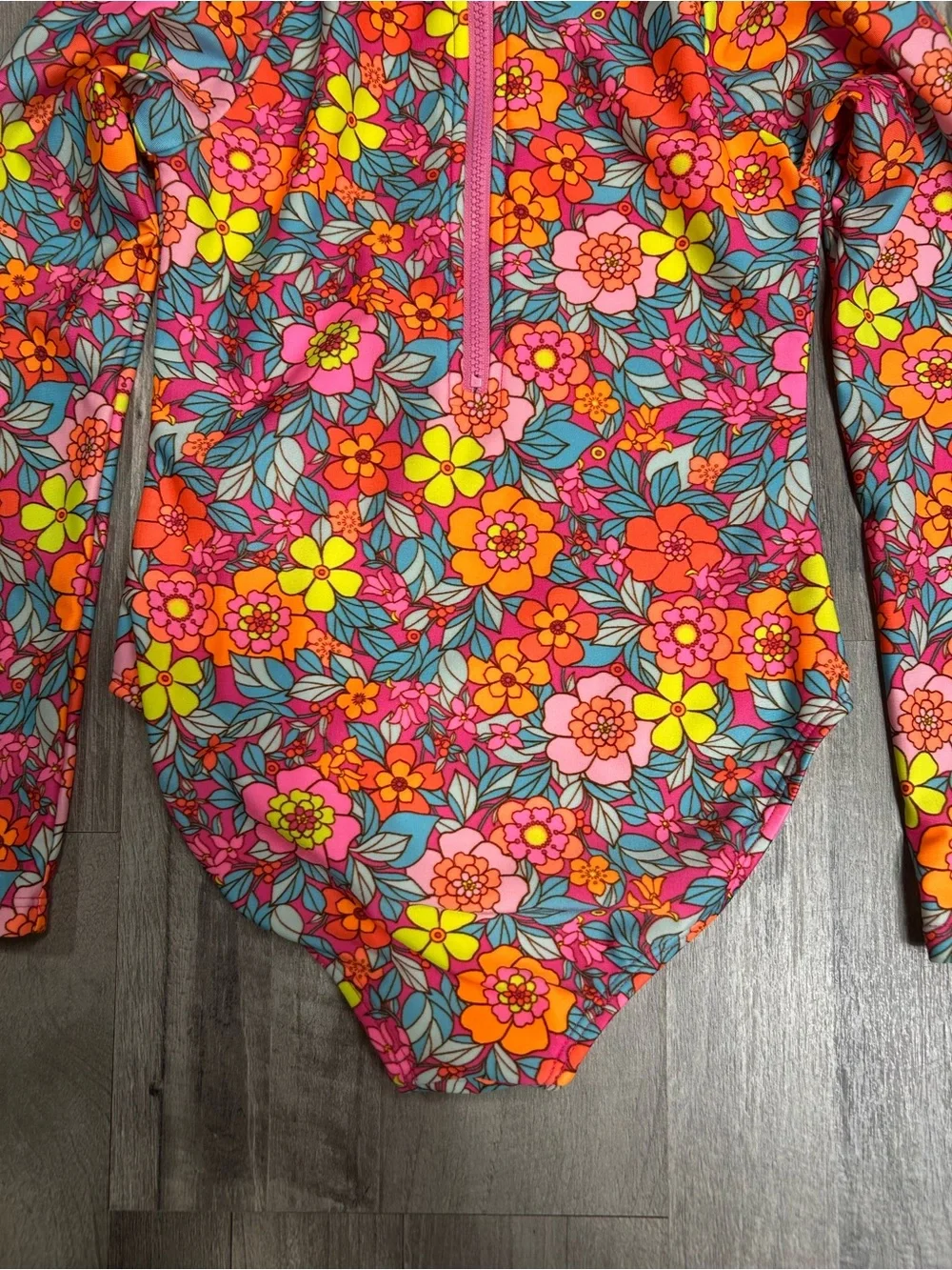 Cat & Jack Girls Floral Long Sleeve Swimsuit